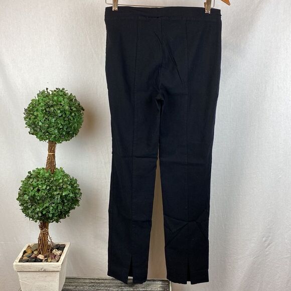 Joseph Ribkoff Black Slit Hem Straight Leg Pants 10 - Picture 1 of 6